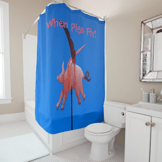 When Pigs Fly Funny, Whimsical Bathroom Decor (In Situ)