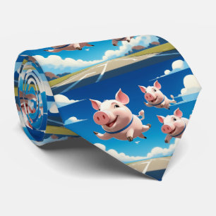 When Pigs Fly Funny Winged Pigs Tie