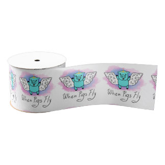 When Pig's Fly Grosgrain Ribbon