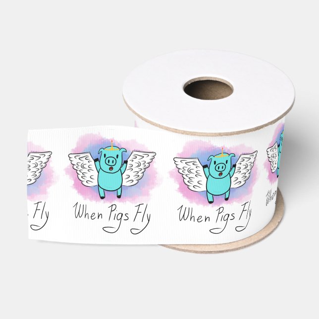 When Pig's Fly Grosgrain Ribbon (Spool)