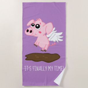 When Pigs Fly in the Year of the Pig Beach Towel