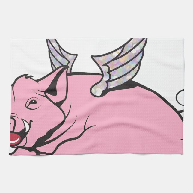 when pigs fly kitchen towel (Horizontal)