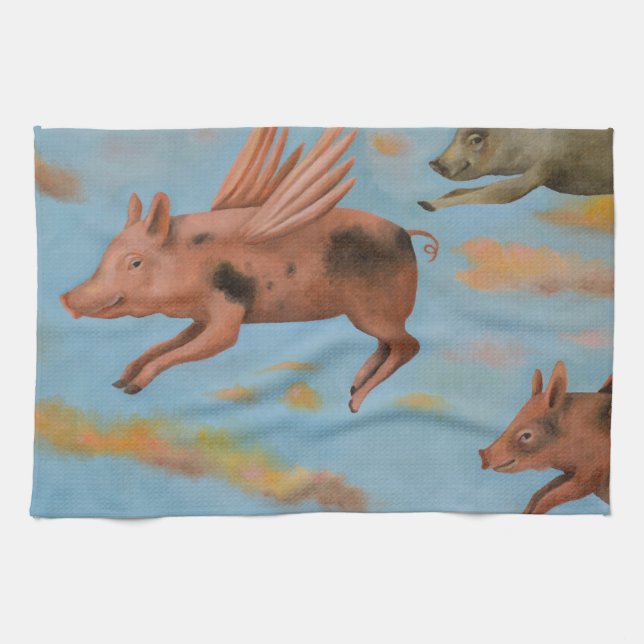 When Pigs Fly Kitchen Towel (Horizontal)
