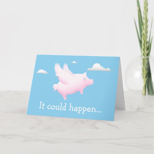 When Pigs Fly Note Card (Front)