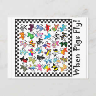 When pigs fly postcard