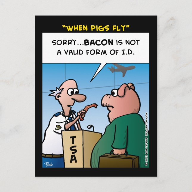 "When Pigs Fly" Postcard (Front)