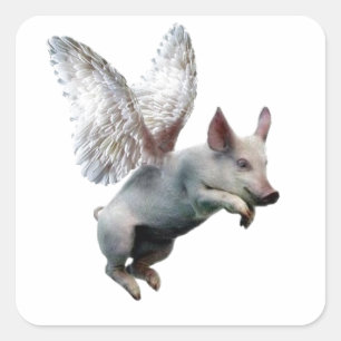 When Pigs Fly Square Sticker