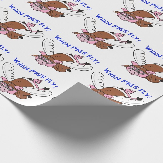 When Pigs Fly Wrapping Paper (Corner)