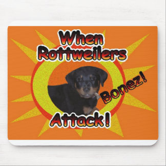 When Rottweilers Attack Bones Mouse Pad