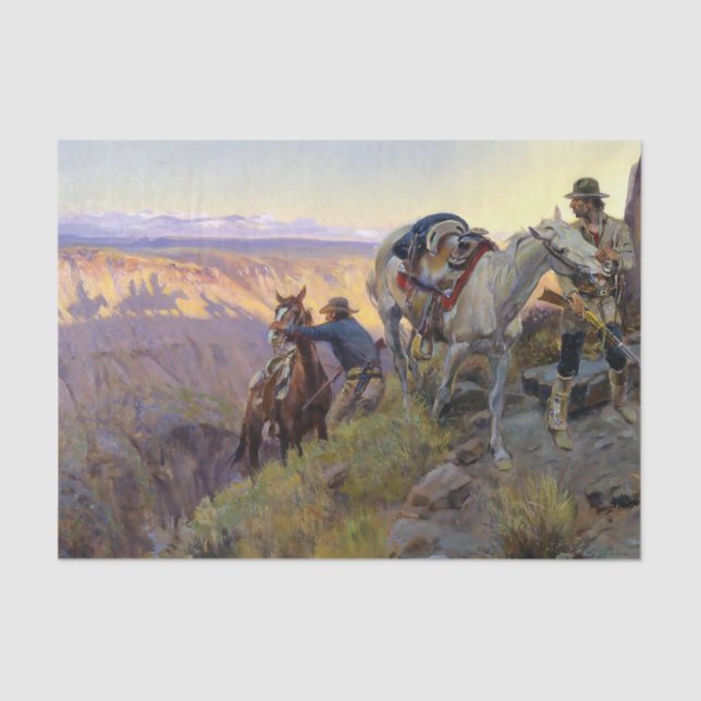 “When Shadows Hint Death” by Charles M Russell Tissue Paper (Front)