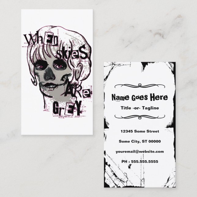 when skies are grey skeleton business card (Front/Back)