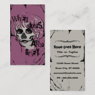 when skies are grey skeleton business card