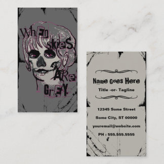 when skies are grey skeleton business card