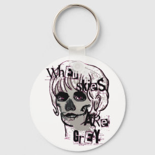 when skies are grey skeleton magnet keychain