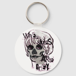 when skies are grey skeleton magnet keychain