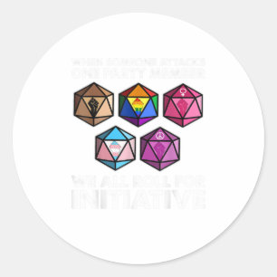 When someone attacks one party member we classic round sticker