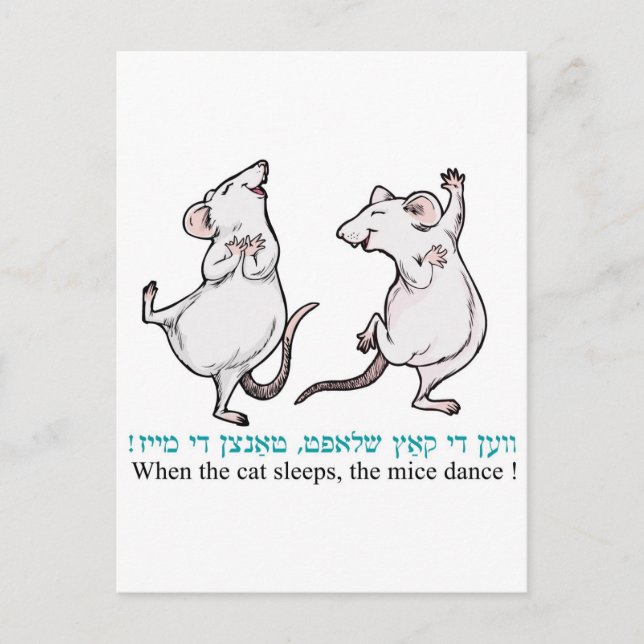 " When the cat sleeps, the mice dance" Postcard (Front)