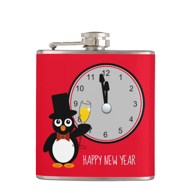 When The Clock Strikes Twelve Vinyl Wrapped Flask (Front)