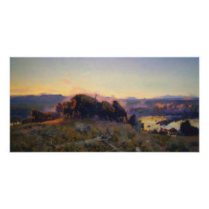 When the Land Belonged to God by C.M. Russell Poster