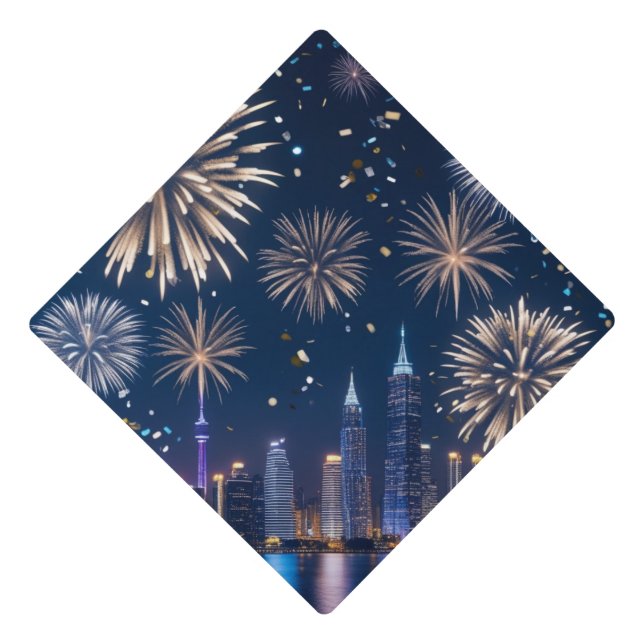 When the Lights Begin to Fall Graduation Cap Topper (Front)