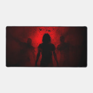 When the Night Screams in Red Desk Mat