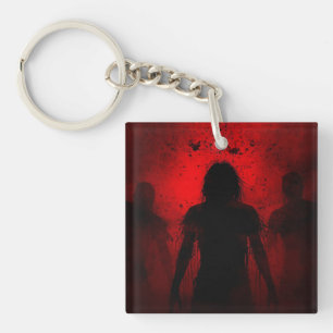 When the Night Screams in Red Keychain