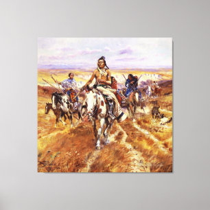 “When the Plains Were His” by Charles M Russell Canvas Print
