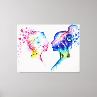 When the spring day meets the winter night canvas print