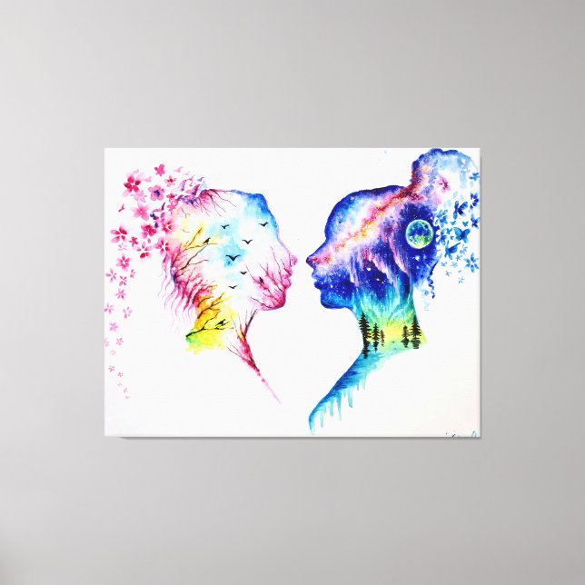 When the spring day meets the winter night canvas print (Front)