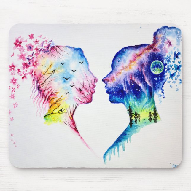 When the spring day meets the winter night mouse pad (Front)