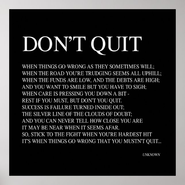 WHEN THINGS GO WRONG AS THEY SOMETIMES WILL; QUOTE POSTER (Front)