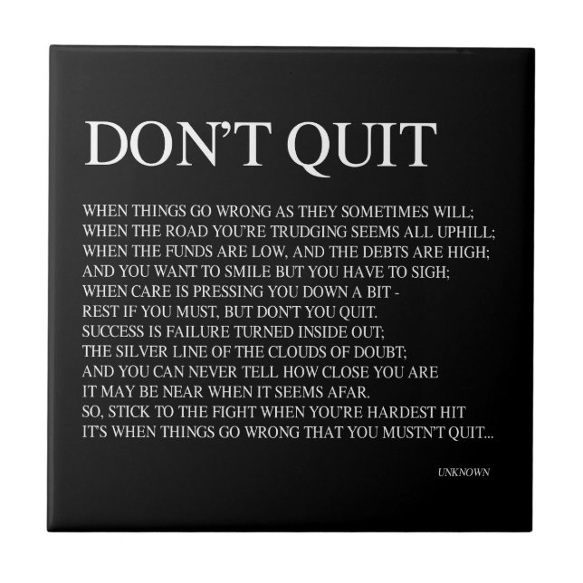 WHEN THINGS GO WRONG AS THEY SOMETIMES WILL QUOTE TILE (Front)