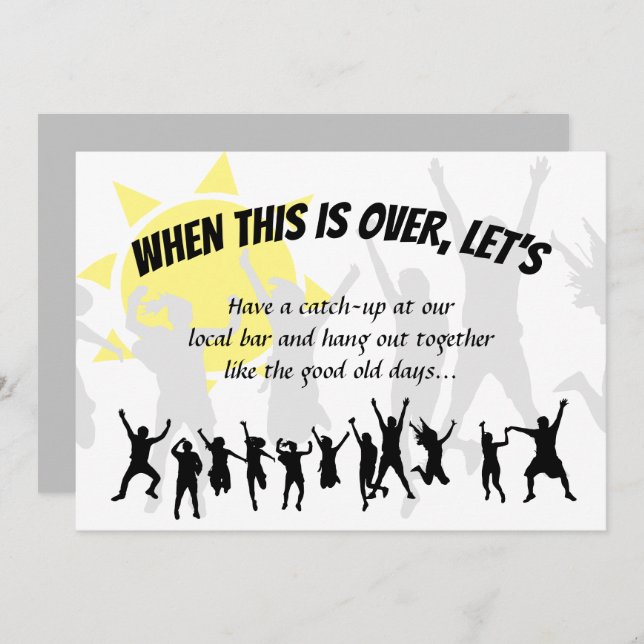 WHEN THIS IS OVER LET'S Save Date Post Lockdown Invitation (Front/Back)