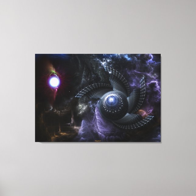 When Universes Collide Fractal Art Wrapped Canvas (Front)