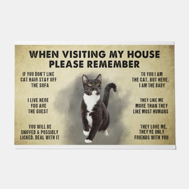 When Visiting My House Please Remember The Cat Lov Doormat (Front)