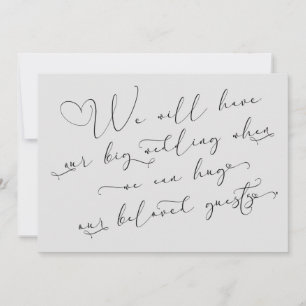 When We Can Hug Postponed Wedding Light Grey Card