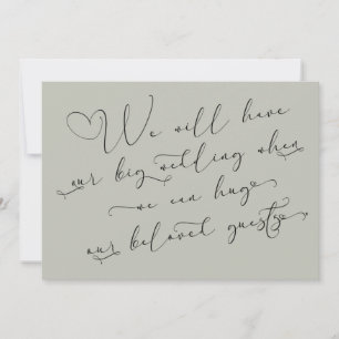 When We Can Hug Postponed Wedding Sage Green Card