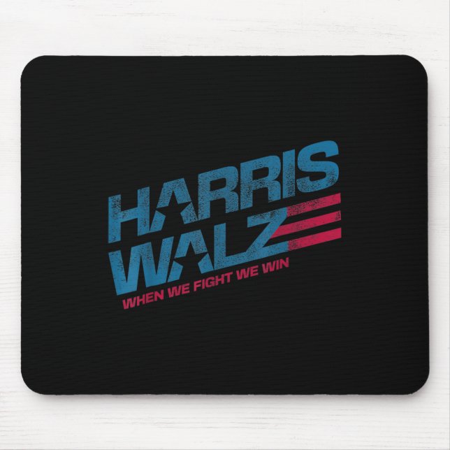 When We Fight We Win Kamala Harris Cat Lady Boho  Mouse Pad (Front)