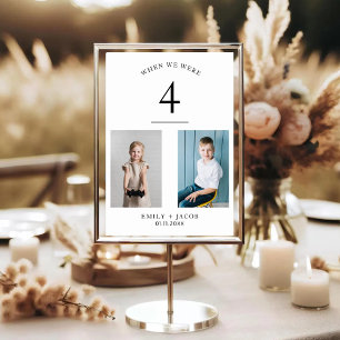 When We Were Age Photo Childhood Photos Wedding Table Number