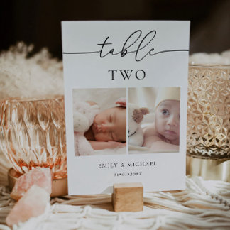 When We Were Age Wedding Table Number Sign