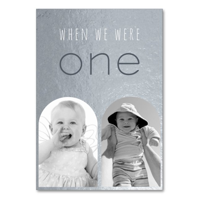 When We Were One Black White Photos Silver Arch Table Number (Front)