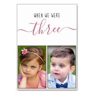 When We Were Three Childhood Photos Script Wedding Table Number