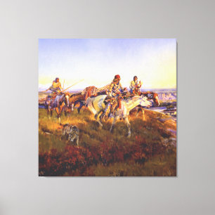 “When White Men Turn Red” by Charles M Russell Canvas Print