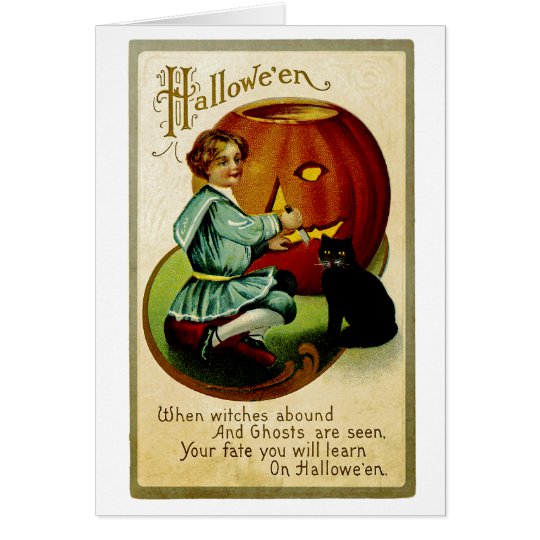 When Witches Abound at Halloween Card