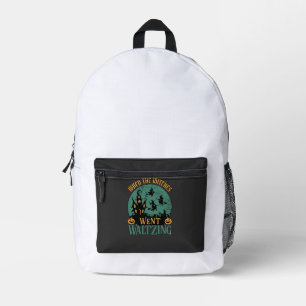 When Witches Went Waltzing Halloween Haunted House Printed Backpack