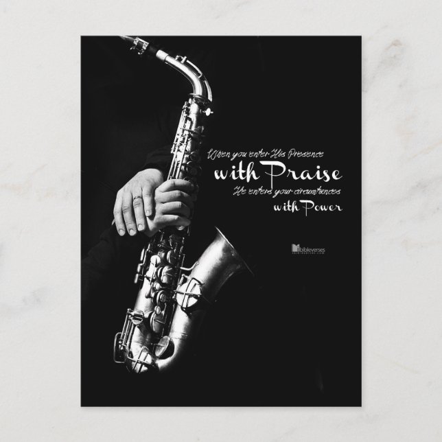 When you enter His presence with Praise Postcard (Front)