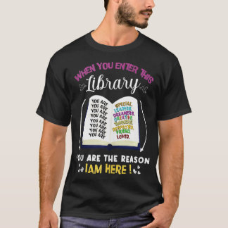 When You Enter This Library Reading Book Worms Rea T-Shirt