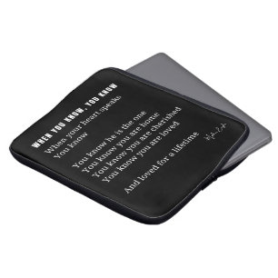 When you know, your heart speaks love poem poster  laptop sleeve
