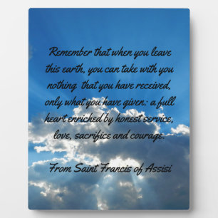 When You Leave Plaque