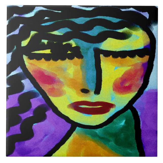 Whenever Abstract Digital Painting  Tile (Front)